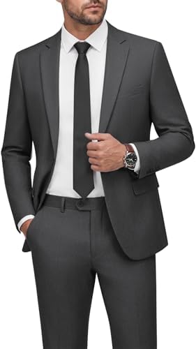WEEN CHARM Men's Suits Slim Fit 2 Piece One Button Blazer Jacket ...