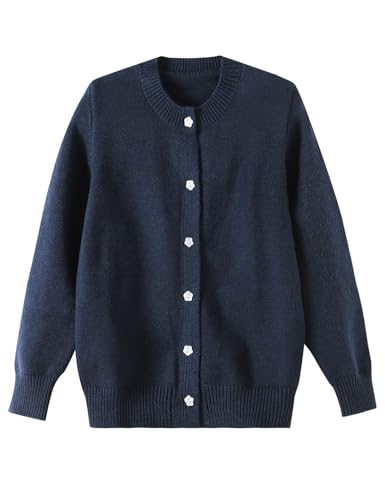 Girls Cardigan Sweater School Uniforms Toddler Long Sleeve Button Knit Solid Sweaters Tops