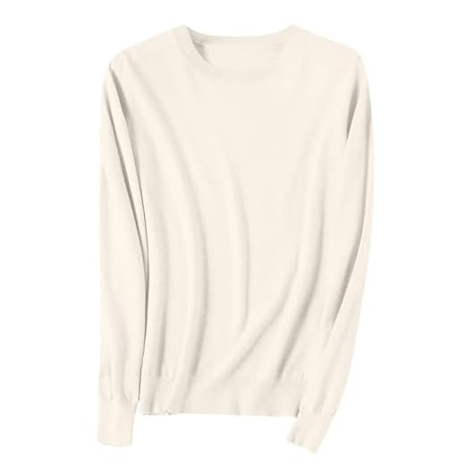 Jlywjx Light Sweaters for Women Long Sleeve Crew Neck Lightweight Soft Knitted Pullover Knitted Blouse Pullovers Hoodies for Men (Beige, L)