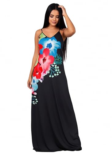 Image of SheKiss 2026 Women's Casual Summer Floral Long Maxi Dresses Floor Length Sleeveless Plus Size Sundresses