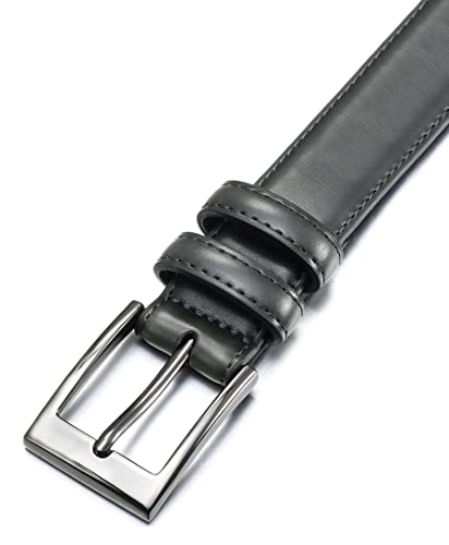 Marino’s Men Genuine Leather Dress Belt with Single Prong Buckle - Charcoal - 40 (Waist: 38)4