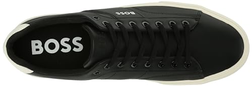 Image of BOSS Men's Aiden Logo Block Leather Low Top Sneakers