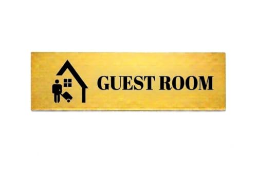 Image of Brushed Silver PVC Office Sign with Double-Sided Tape | Durable 10x3 Inch Signage for Clinics, Malls, Gyms & Hospitals - Available in Silver & Gold (Golden, Guest Room)