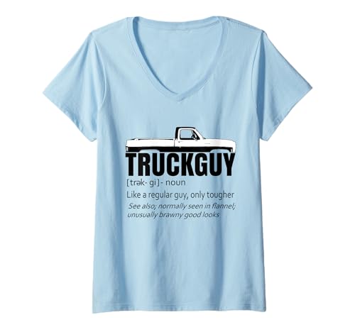 Femme Truck Guy Definition Funny Short Bed Pickup Square Body T-Shirt avec Col en V