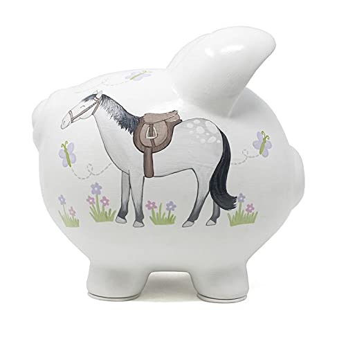 Child to Cherish Ceramic Piggy Bank for Girls, Giddy Up Horse