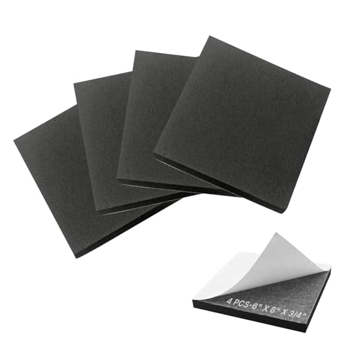 Adhesive Foam Padding Sheets - 4 Pcs 3/4" x 6" x 6" Thin Closed Cell Foam