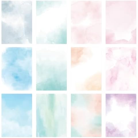 Watercolor Decorative Paper, 120-Pack Stationery Paper, Double Sided, Colorful, Printer Friendly for Invitations, Letters, 8.5 x 11 Inches Cover