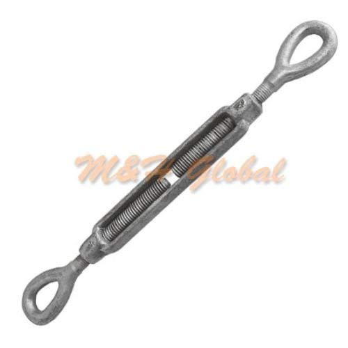 Tensor para cables 1/2" x 12" Ojal-Ojal galvanizado acero forjado para marina y velas miniatura 1