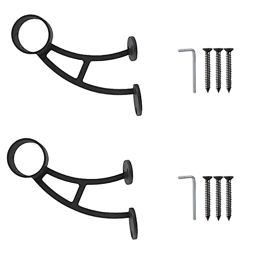 Top Hardware 2-Pack Matt Black Stainless Steel 316 Grade Corner Mount Bar Foot Rail Brackets (FRB50, 2