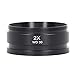 2X Auxiliary Objective Lens Aluminium Alloy WD30 2X Barlow Lens Microscope Part Accessory for Stereo Microscope WD30