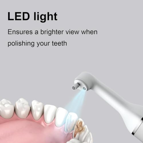 Image of Tooth Polisher,Teeth Polishing Kit for Daily Cleaning,Polishing Then Whitening of Tooth (Professional Toothpaste Include),USB Rechargeable Dental Polisher with LED Light,6 Heads,5 Speed Modes