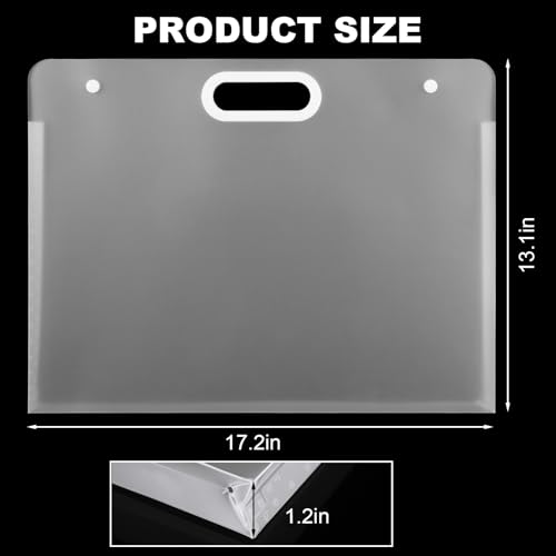 Image of 2 Pack Plastic Art Portfolio, 17 inch x 13 inch Art Portfolio Folder for Artwork, Large Art Portfolio with Handles Portfolio Bag Arts Storage Case for Drawing Sketch Photography Poster