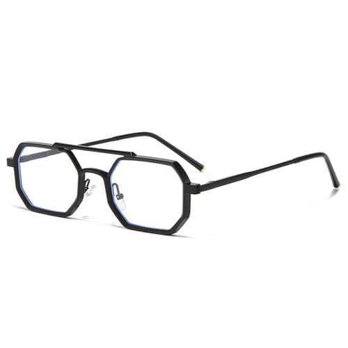 Lunettes de soleil rétro double pont légères verres dégradés transparents et monture en métal