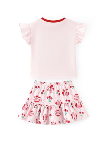 Image of Disney Frozen Elsa Minnie Mouse Stitch Princess Girls' Skirt Sets Ruffle Short Sleeve Clothes 2pcs Outfits Summer Dress 2-9Y