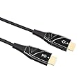 Amazon Basics HDMI Fiber Optic Cable, 18Gbps High-Speed, 4K@60Hz, 2160p, 48-Bit Color, Ethernet Ready, 30 feet, Black