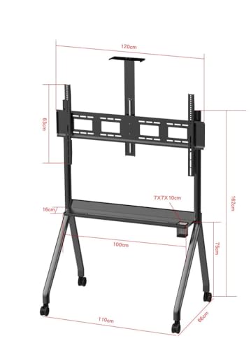 Soporte móvil universal para TV de 55-120 pulgadas con estante miniatura 2