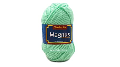 Image of Vardhman Magnus Knitting Yarn 100% Acrylic Bulky 4Ply Yarn (Pack of 1 Ball - 100g) - Knitting & Crochet Yarn for Winter Sweaters, Scarves, Blankets | Hypoallergenic, Hand Wash -Sea Green - Mag004