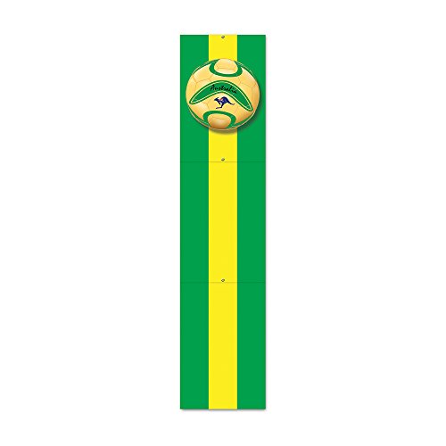 Beistle Jointed Australian Pull Down Photo Prop Backdrop, 5'- Soccer Wall Decoration, International Gridiron Flag Cut Out