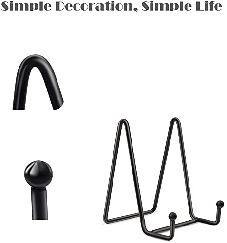 Maogear Pacote com 4 suportes para exibição de placa, suporte de placa de ferro preto, suporte de me