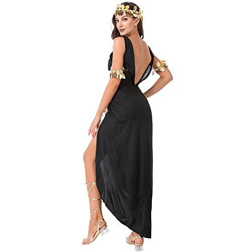 Image of Ulalaza Women's Cosplay Costume Cleopatra Greek Goddess Ancient Roman Warrior Uniform Outfit for Halloween Party