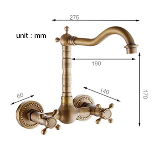 Grifo compatible con lavabo de baño montado en la pared para evitar salpicaduras 5