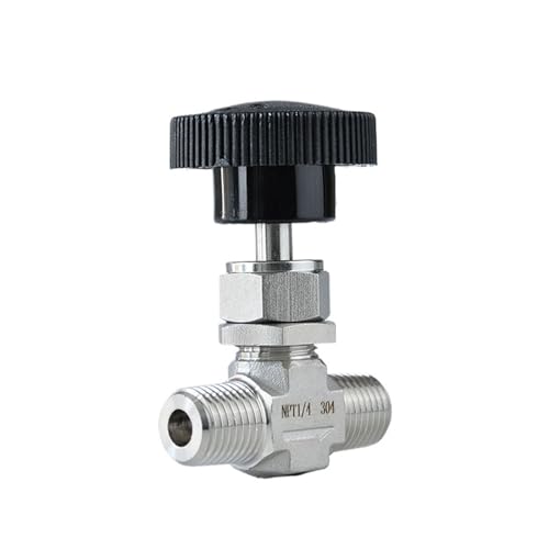 Válvula de aguja de acero inoxidable 3/8 rosca macho NPT 4