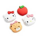 Kuitmor Switch2 スティックカバー Switch2用スティクカバー 有機EL対応 Joy con対応 4枚入れ コントロール キャップ ジョイコンスティックカバー 取り付け簡単 滑り止め 親指グリップキャップ 可愛い 女 男の子 贈り物 プレゼント4PCS (NS2－ホワイト)