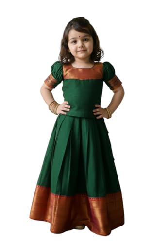 Image of Kids Girl Ethnic Silk Pattu Lehenga Choli for Traditional Indian Wear | Premium Silk Ethnic Dress | Ready-to-Wear Kids Lehenga Choli Set