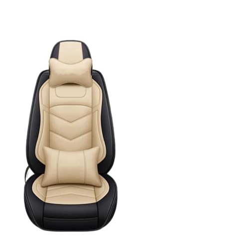 Housses de siège auto universelles en cuir noir et beige pour F11 ensemble complet 9 pièces