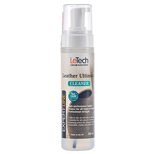 Letech Leather Ultimate Cleaner (200ml) for Leather Car Interiors, Leather Apparel, Leather Furniture, Leather Sneakers,Leather Bags and More