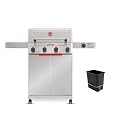 Monument Grills 4+1 Burner Stainless Steel 525 sq.in Propane Gas Grill, 49,000 BTU, Outdoor Mesa 2 Grill with Broil Zone, Side Burner, Foldable Side Shelf, Assembles in 30 Mins, with Trash Can & Rack