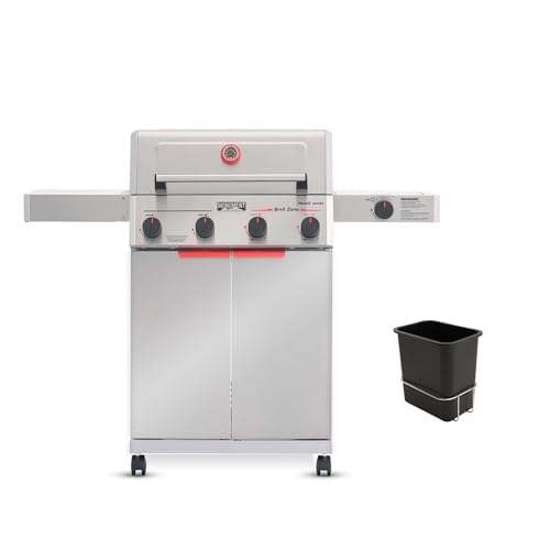 Monument Grills 4+1 Burner Stainless Steel 525 sq.in Propane Gas Grill, 49,000 BTU, Outdoor Mesa 2 Grill with Broil Zone, Side Burner, Foldable Side Shelf, Assembles in 30 Mins, with Trash C