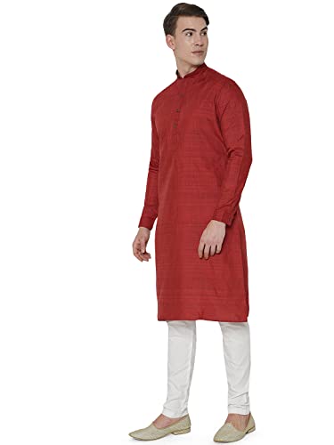 Image of JadeBlue Men's Regular Fit Self Textured Cotton Kurtas, Easy to Wear Ethnic Designer Kurtas for Men, Perfect Festive
