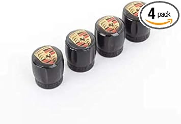 Porsche Black Aluminum Valve Stem Caps for Passenger Cars