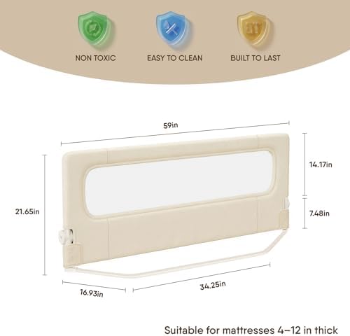 TodiNest Bed Rail for Toddlers, 59 Inch Foldable Baby Guard — view 6