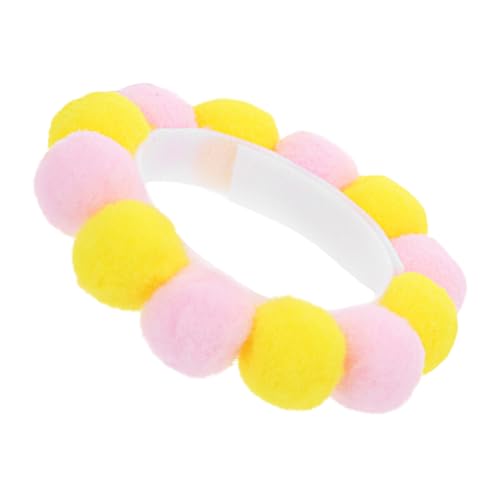 LIOOBO Adorable DIY Pet Collar Soft Plush Ball Decor Comfortable Puppy Collar Accessory