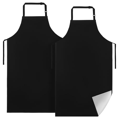 Holibanna 2 Piezas Delantal Ajustable de PU y Resistente al Aceite para Cocina Jardinería y Limpieza Protección Eficaz para Hombres y Mujeres