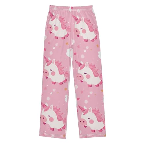 Cute Unicorn Pig Boys Pants Boys Athletic Pants Long Pant for Boywith Pockets Wide-Leg Size 6-14Y