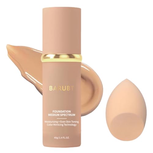 4 in 1 Color Changing foundation Liquid - Moisturizing Full Coverage Concealer, Medium Spectrum Foundation MakeUp Cream Moisturizing Nourishing,Waterproof & Sweatproof, Suitable for All Skin Types