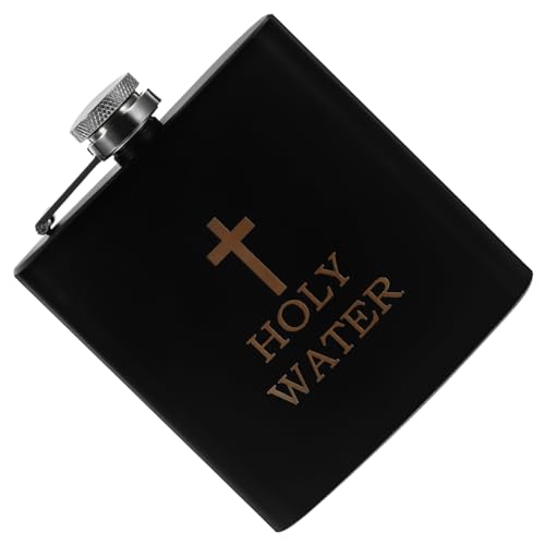 Zerodeko Botella De Agua Santa De Acero Inoxidable Cruz Petaca Portátil Para Whisky Botella De Licor y Elegante Para Uso Al Aire y Ocasiones Especiales