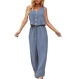 ZDDHOODY Damen Sommer 2 Teiler Crop Top und Hose Yoga Outfits 2Pcs Set Damen Sommer Leggings und Crop Top Sets 2 Piece Bauchfrei Tops Lose Hose 2-Teiler Trainingsanzug Freizeitanzug Casual Hosenanzug