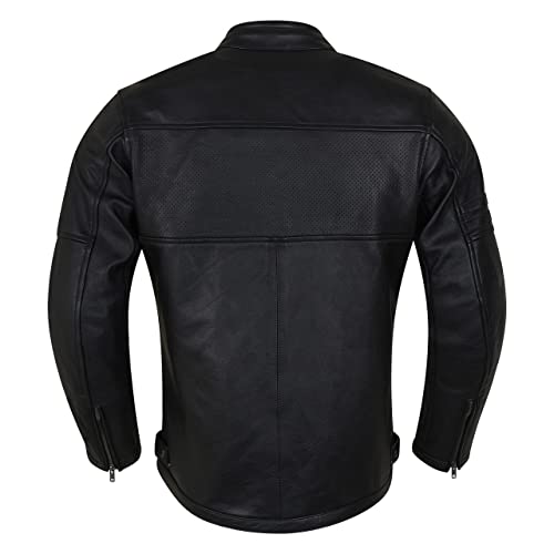 Vance Leathers' Men's Commuter Cafe Racer Motorcycle Leather Jacket With Armor (X-Large, Black) #TOP3