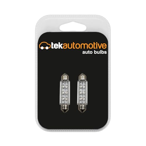 Image of Tek Automotive 264 Green LED Interior Car Lights Number Plate Bulb Car Light Bulbs 12V 6-LED S8.5D 265 11x43mm Car Bulbs - Twin Pack