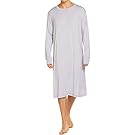 Ekouaer Men's Nightshirt Long Sleeve Sleepwear Soft Comfy Nightgown Loose Sleep Shirt S-XXL