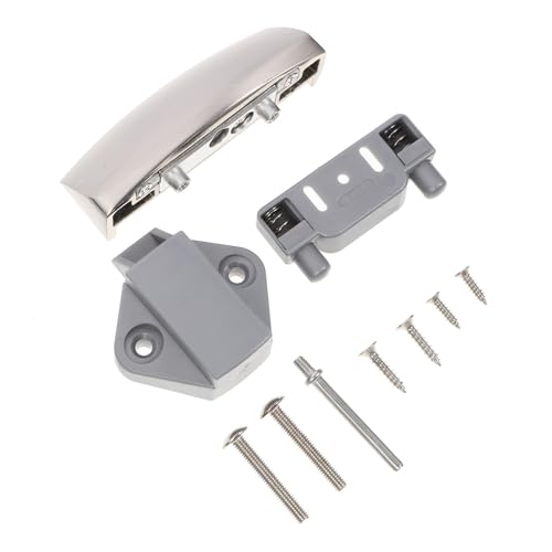 EXCEART Verrou à Bouton-Poussoir Métallique pour Porte de Placard 14-16 MM, Verrouillage Facile pour Camping-Car et Fourgon Aménagé