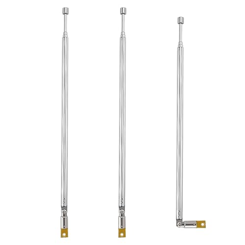VooGenzek 3 Piezas 65cm 4 Secciones Antena Telescopica, FM Antena Telescópica Portátil, TV Antena de Radio Universal, para Dab Am/FM Recepción Estéreo