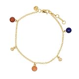 Sterlingsilber XEN Armband Multicolor 2,75 ct. 17-19 cm gelbvergoldet 19