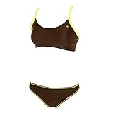 Aqua Sphere Carla Damen Bikini-Badeanzug, Schwarz/Hellgelb, 38
