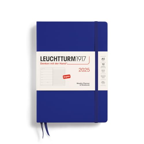 LEUCHTTURM1917 - Weekly Planner & Notebook 2025, Hardcover, Medium (A5), Ink (Jan 1 - Dec 31, 2025)