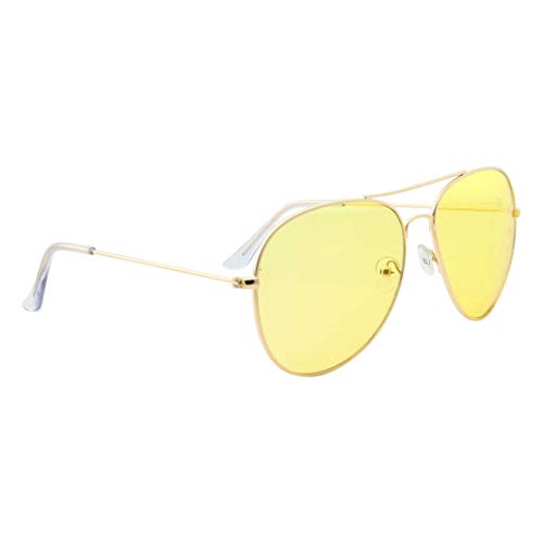 Mens Large Aviator Yellow Lens Sunglasses - Colored Tint Lens #TOP5